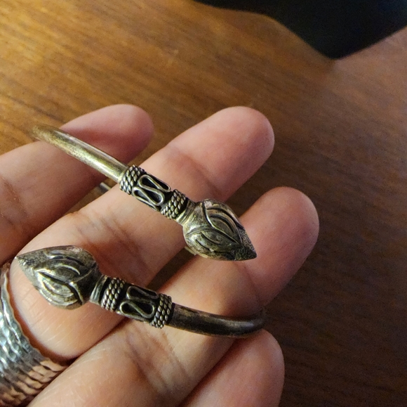 Bohemian style sterling cuff bracelet - Picture 8 of 9